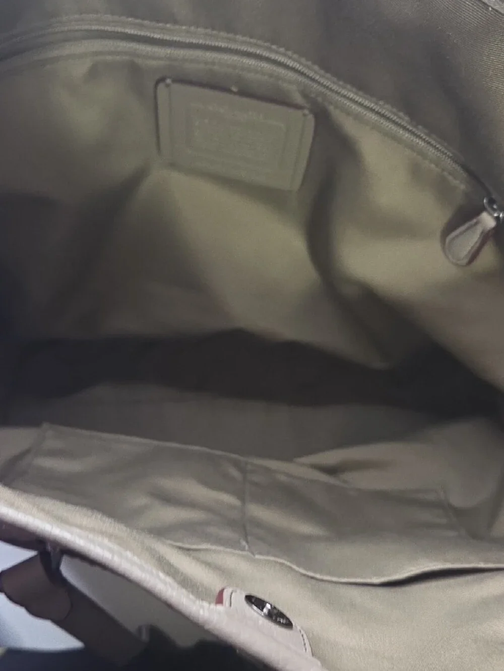 Coach Taupe Nylon Carryall  Tote with Leather Trim